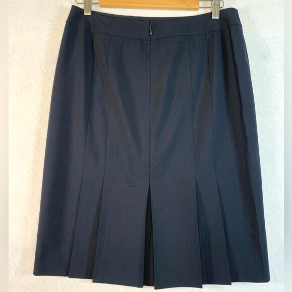 Ann Taylor Womens Virgin Wool Skirt Sz 6 Black Academia Career Professional - Picture 2 of 10